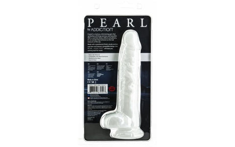 Addiction Pearl Suction Cup Realistic Dildo 8.5 Inch Pearl White - Realistic Dildos