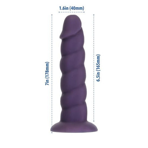 Addiction Unicorn Realistic Dildo 7 inch Purple - Realistic Dildos