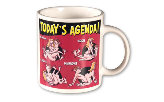 Novelty Todays Agenda Hilarious Coffee Mug - Party Gifts and Novelties