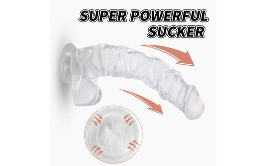 S-Hande Kennard Suction Cup Realistic Dong With Balls Large Clear - Realistic Dildos