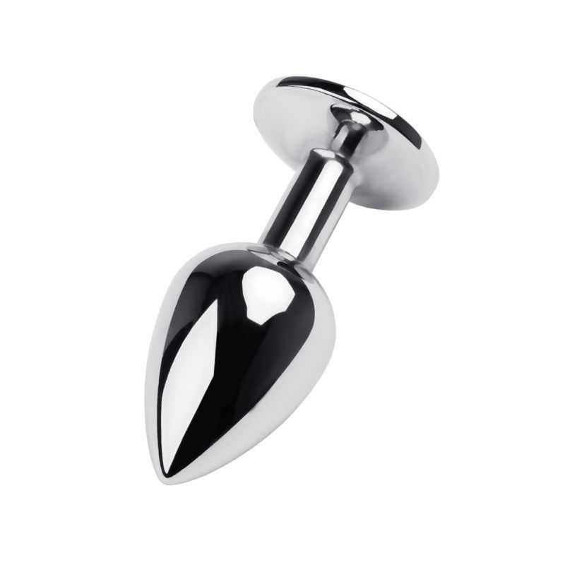 Metal Silver Metal Anal Plug With Coloured Gem Small Butt Plugs