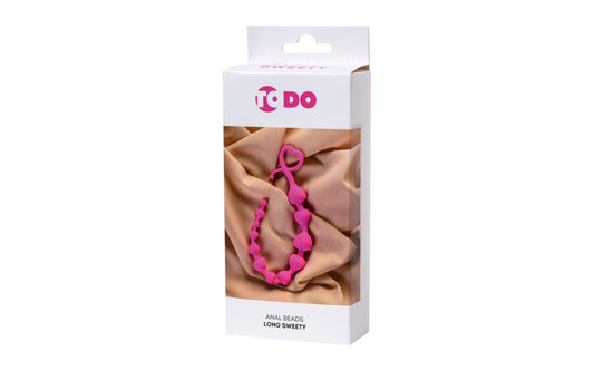 ToDo Sweety Long Silicone Anal Chain 18.5cm Pink - Anal Beads and Balls