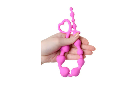 ToDo Sweety Long Silicone Anal Chain 18.5cm Pink - Anal Beads and Balls