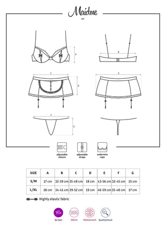 Obsessive Maidme 5 Piece Women Costume Set - Fancy Dress Ups