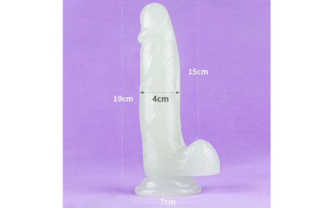 Lovetoy Lumino Play Flexible & Realistic Dildo With Balls 7.5 Inch Clear - Realistic Dildos