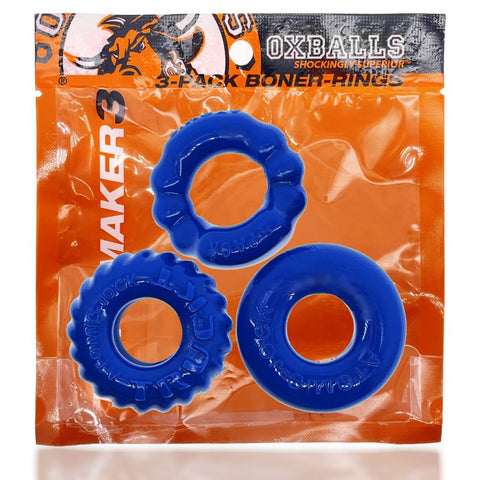 OxBalls Bonemaker 3 Piece Stretchy Mens Cock Ring Set - Stretchy Cock Rings