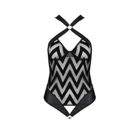 Passion Lingerie Hima Womens Bodysuit Black - Teddies and Bodysuits