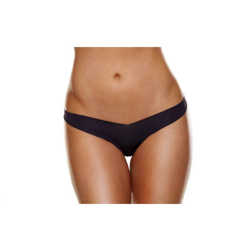 Hollywood Curves Invisible Laser Cut Womens Thong Black G-Strings, Panties and Shorts