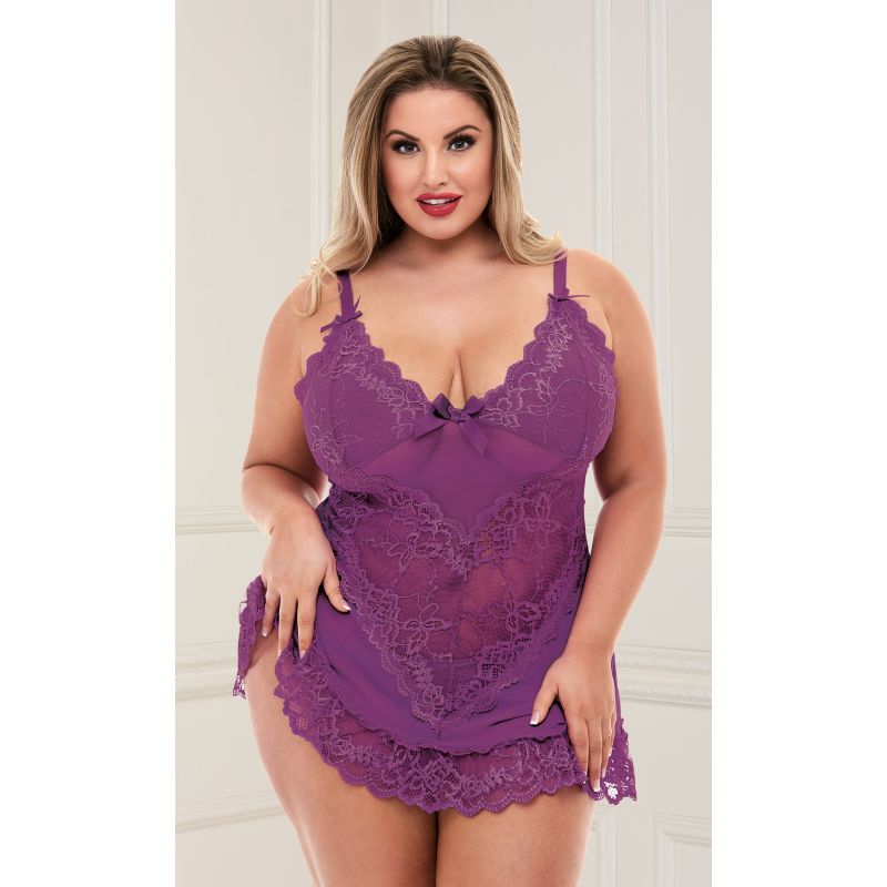 Baci Lingerie Mini Lace Sexy Womens Chemise Babydolls and Chemises