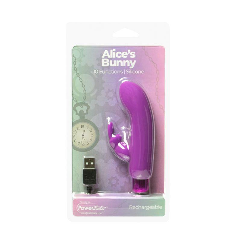 PowerBullet Alices Bunny Rechargeable Bullet Vibrator With Rabbit Sleeve Bullet Vibrators