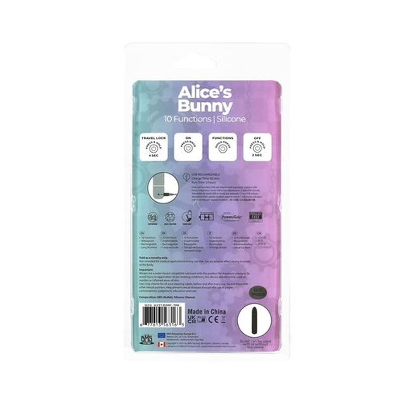 PowerBullet Alices Bunny Rechargeable Bullet Vibrator With Rabbit Sleeve Bullet Vibrators