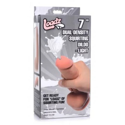 Loadz Dual Density Squirting Dildo With Balls Reservoir 7 Inch - Realistic Dildos
