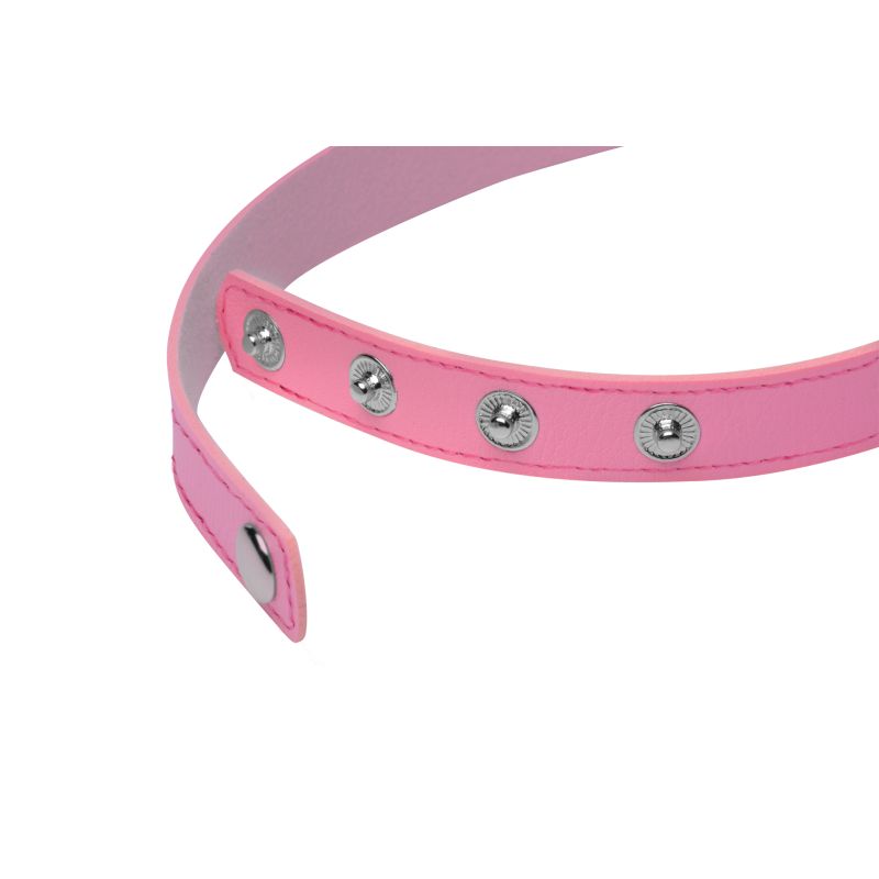 Master Series PU Leather Kinky Kitty Ring Slim Choker Collars and Leads