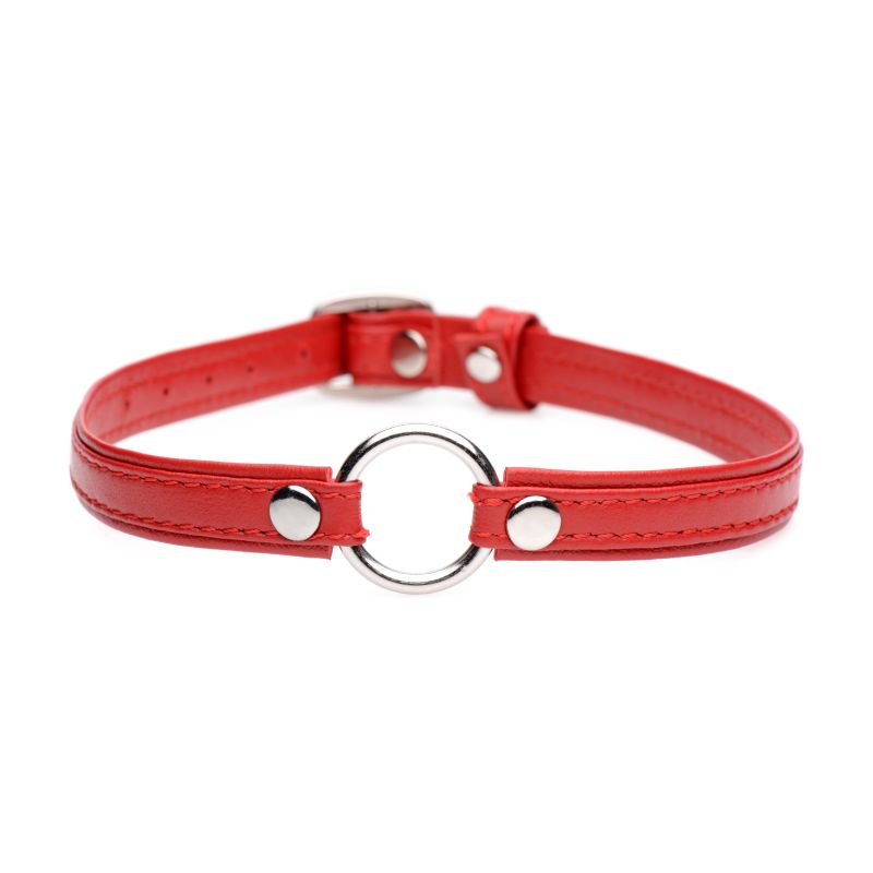 Master Series Sex Pet Leather Choker BDSM Collar With Silver Ring Collars and Leads