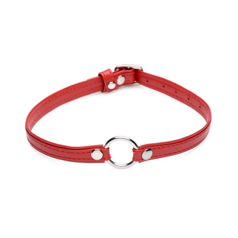 Master Series Sex Pet Leather Choker BDSM Collar With Silver Ring - Collars and Leads