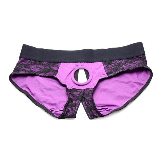 Strap U Lace Envy Panty Harness L / XL Purple - Strap On Sextoys