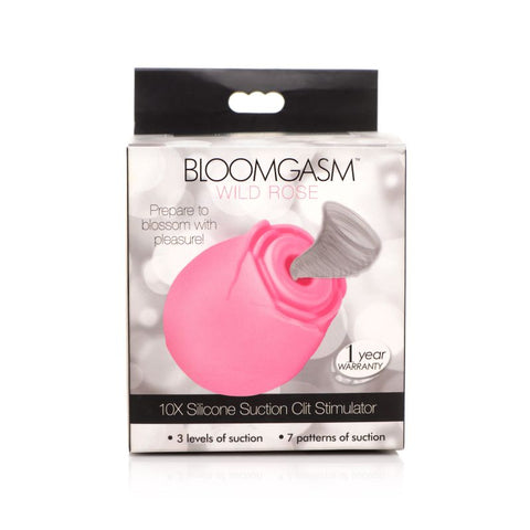 Bloomgasm 10X Wild Rose Silicone Clitoral Suction Stimulator - Clit Ticklers and Pulsators