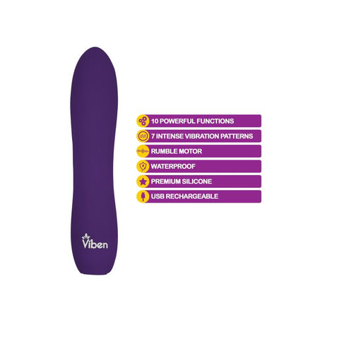 Viben Vivacious Rumble Motor Rechargeable Bullet Vibrator - Bullet Vibrators