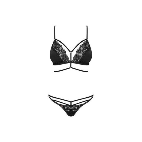 Obsessive Diyosa Panty and Bra Set 2 Piece Black - Bras and Bra Sets