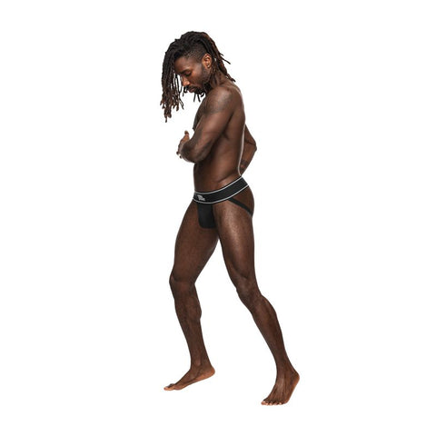 Male Power Modal Rib Mens Jock Underwear Black - Jocks and G-Strings