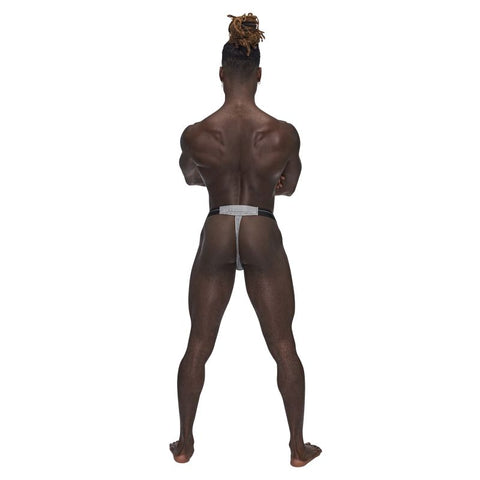 Male Power Sexagon Breathable Micro V Thong Grey - Mens Briefs And Boxers