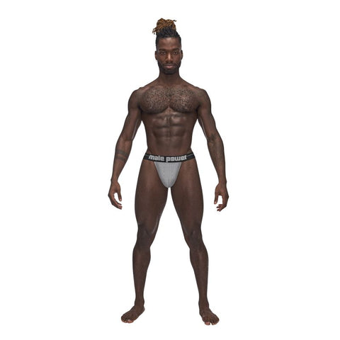 Male Power Sexagon Breathable Micro V Thong Grey - Mens Briefs And Boxers