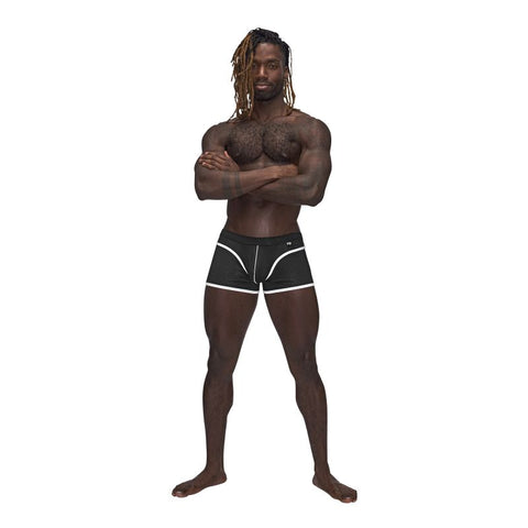 Male Power Sport Mesh Breathable Mens Mini Short Black - Mens Briefs And Boxers