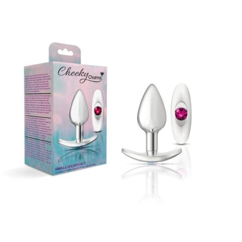 Cheeky Charms Silver Anchor Butt Plug With Jewel Kit Butt Plugs