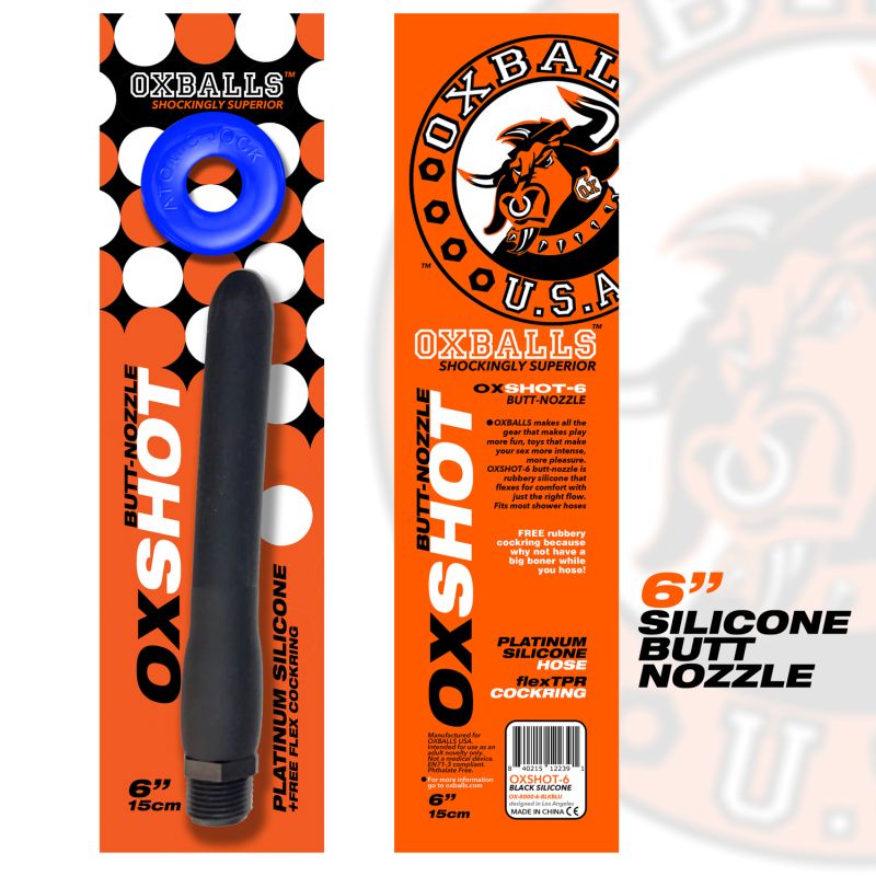 Oxballs Oxshot Butt Nozzle With Shower Hose Enemas and Douches