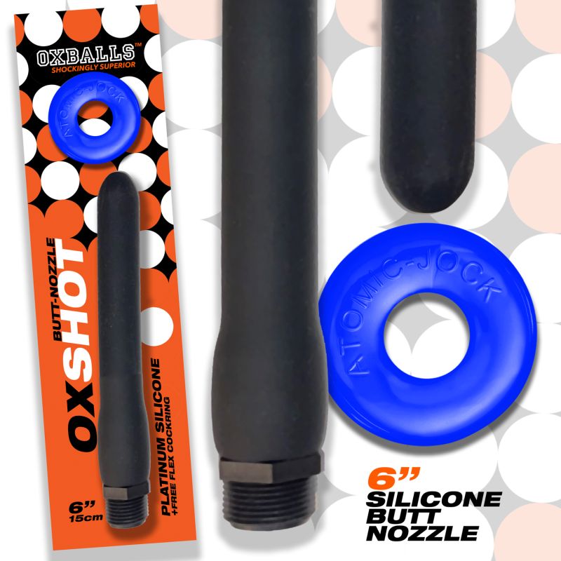 Oxballs Oxshot Butt Nozzle With Shower Hose Enemas and Douches