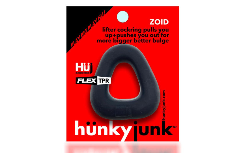 Hunkyjunk Zoid Trapaziod Lifter Stretchy Cock Ring Tar Ice Stretchy Cock Rings