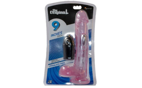 SI Novelties Vibrating Cock and Balls With Suction 9 Inch Purple - Vibrating Dildos