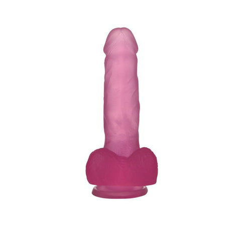 Lovetoy Jelly Studs Crystal Curved Realistic Dildo Pink - Realistic Dildos