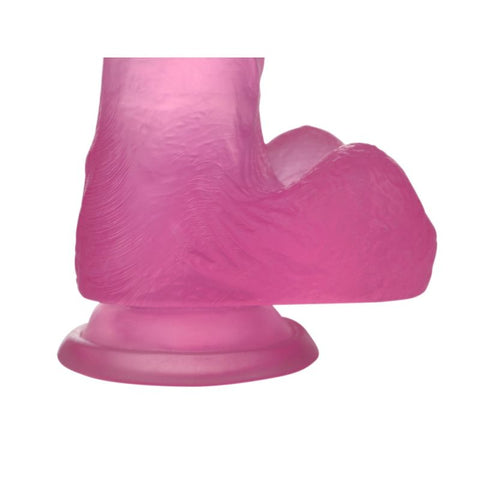 Lovetoy Jelly Studs Crystal Curved Realistic Dildo Pink - Realistic Dildos