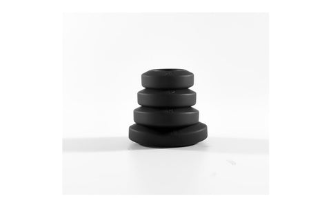 Brutus Big Bulge Silicone Cock Ring Set 4 Piece Black - Cock Ring Sets