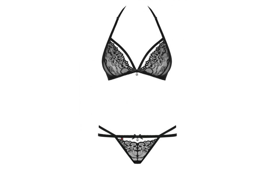 Obsessive Bra and Panty Set 838 2 Piece Black Bras and Bra Sets