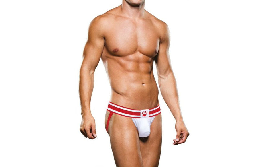 Prowler Polyester and Spandex Mens Jock Strap White/Red Jocks and G-Strings