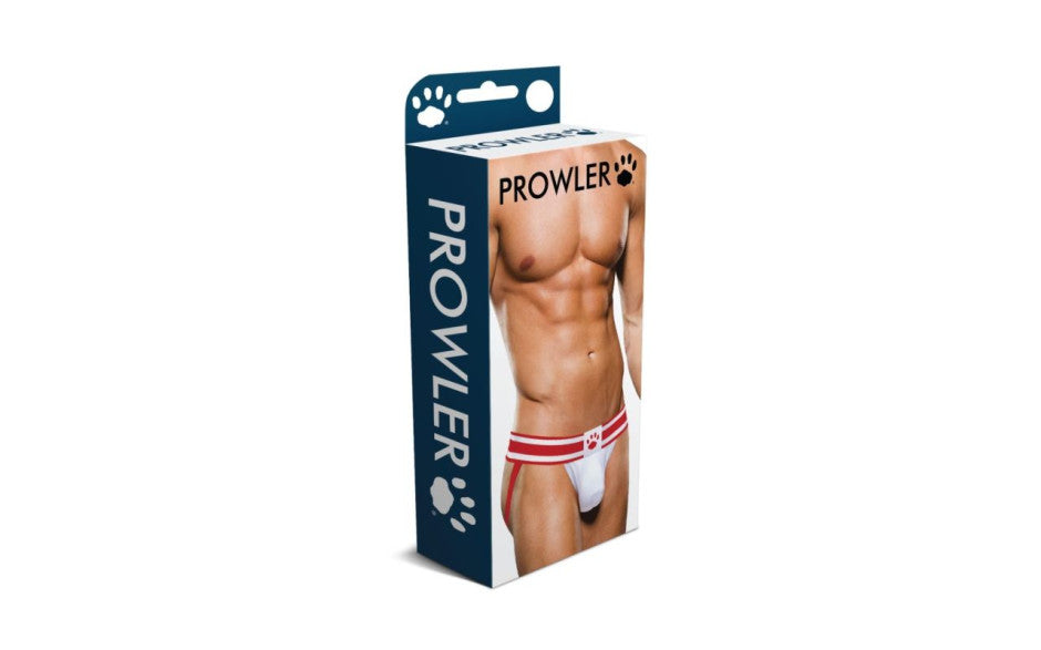 Prowler Polyester and Spandex Mens Jock Strap White/Red Jocks and G-Strings