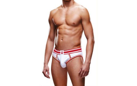 Prowler Stylish Open Back Mens Brief White/Red - Mens Briefs And Boxers