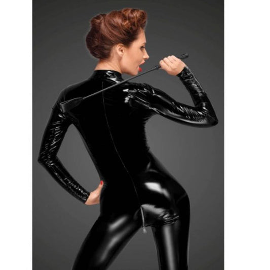 Noir Handmade PVC Overall With 3 Way Zipper Women Fetish Dress - Her Fetish