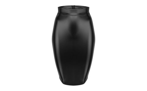 Noir Handmade Power Wetlook Pencil Womens Skirt With Long Zipper - Her Fetish