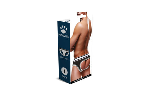 Prowler Open Back Stylish Backless Mens Brief Black/White - Mens Briefs And Boxers