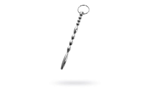Metal Silver Metal Mens Urethral Plug With Penis Ring - Urethral Sounds