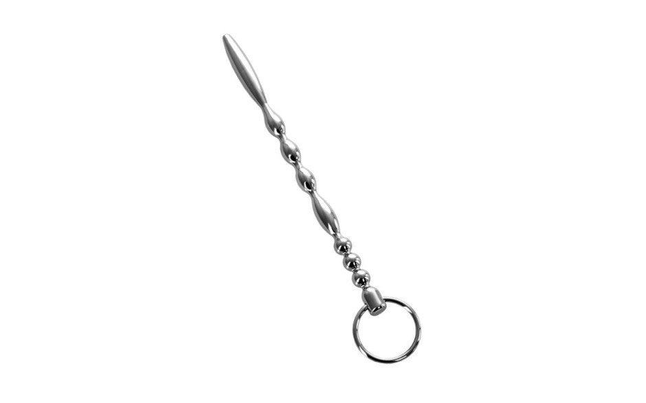 Metal Silver Metal Mens Urethral Plug With Penis Ring Urethral Sounds