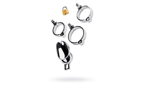 Metal Silver Metal Adjustable Male Chastity Cage - Male Chastity