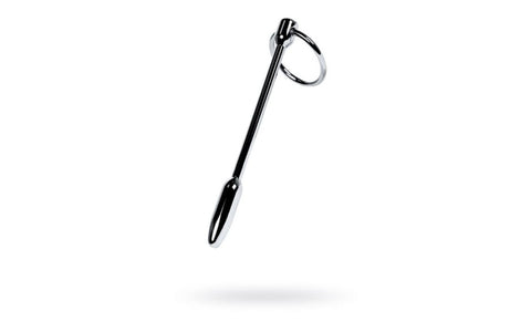 Metal Silver Metal Male Pleasure Urethral Plug With Cock Ring - Urethral Sounds