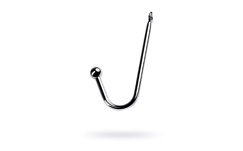 Metal Silver Metal Anal Hook With Bondage Ball Ball and Cock Toys