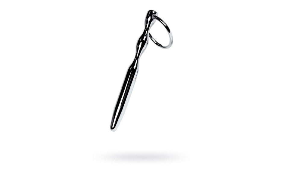 Metal Silver Metal Bullet Shaped Urethral Plug With Cock Ring Urethral Sounds