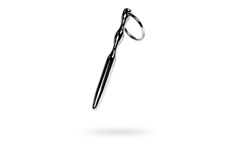 Metal Silver Metal Bullet Shaped Urethral Plug With Cock Ring - Urethral Sounds