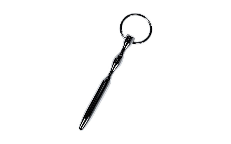 Metal Silver Metal Bullet Shaped Urethral Plug With Cock Ring Urethral Sounds